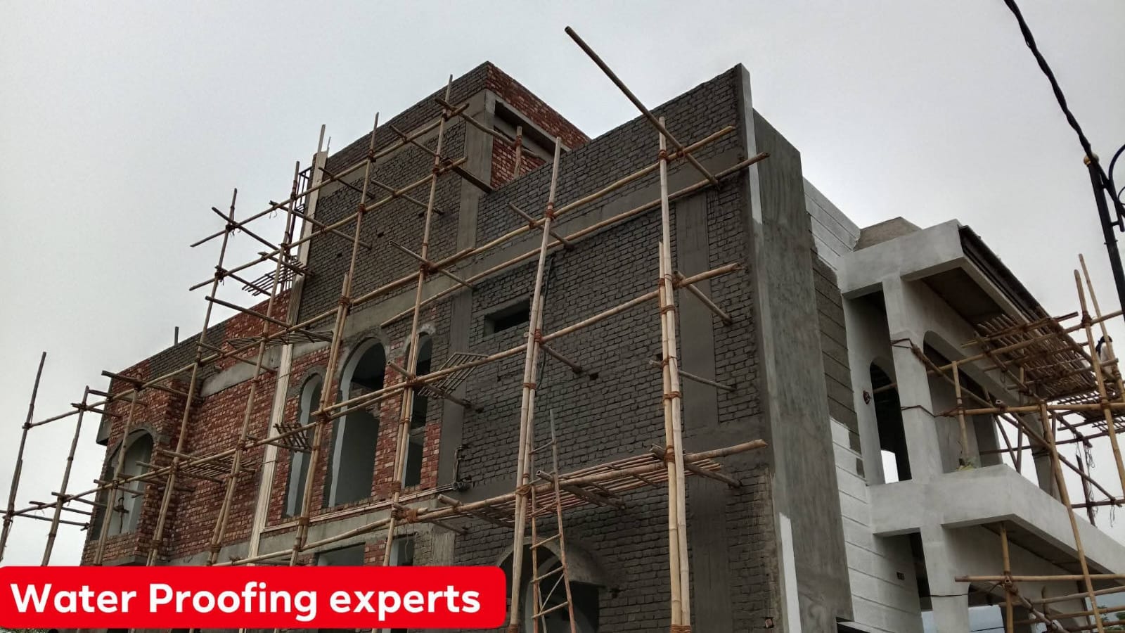 Outer wall waterproofing experts at work — बाहरी दीवार waterproofing