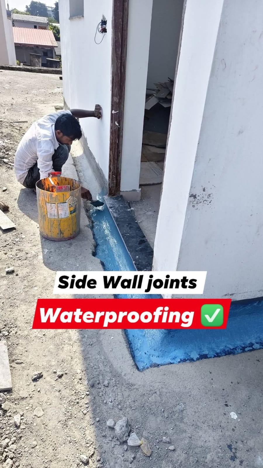 दीवार जोड़ वाटरप्रूफिंग ट्रीटमेंट — Side Wall Joint Waterproofing Repair Seepage Solution Itarsi MP